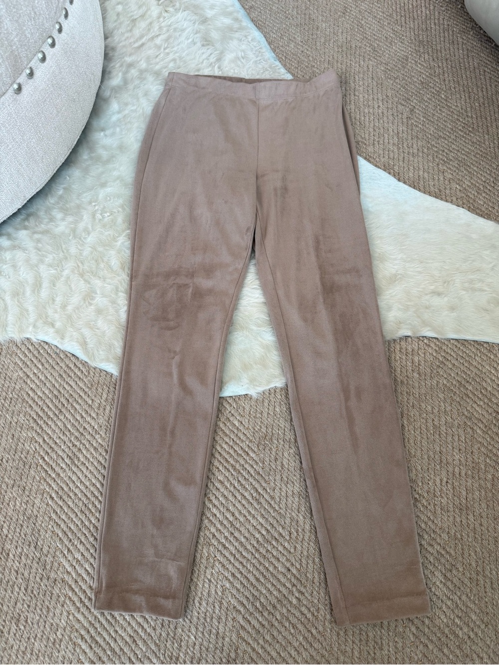 Women’s Pull-On Slim Leg Pants — Taupe. These gorgeous pants feel like suede.
